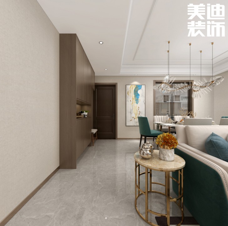 建發(fā)悅府130㎡現(xiàn)代風格案例效果圖--客廳