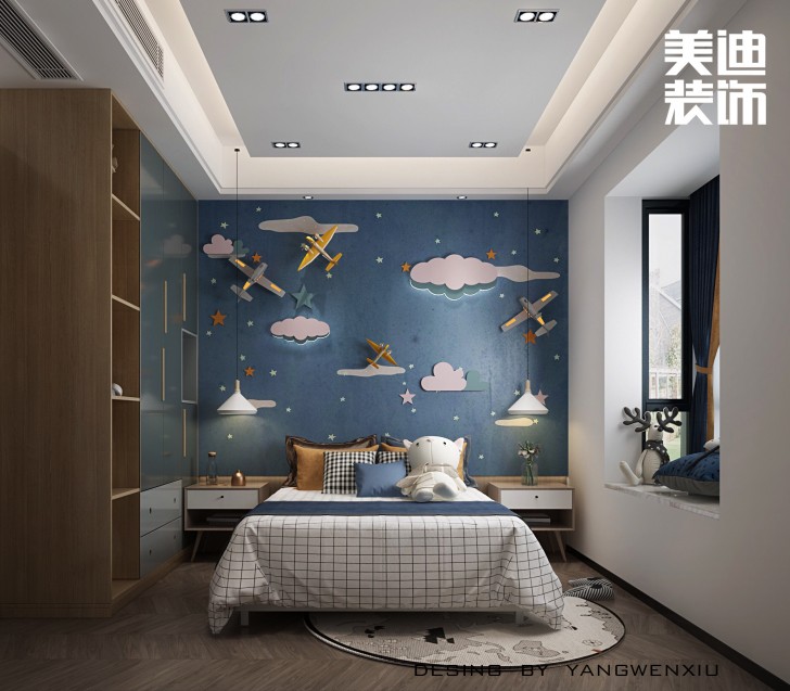 華天雅苑300㎡現(xiàn)代輕奢風(fēng)格案例效果圖—臥室